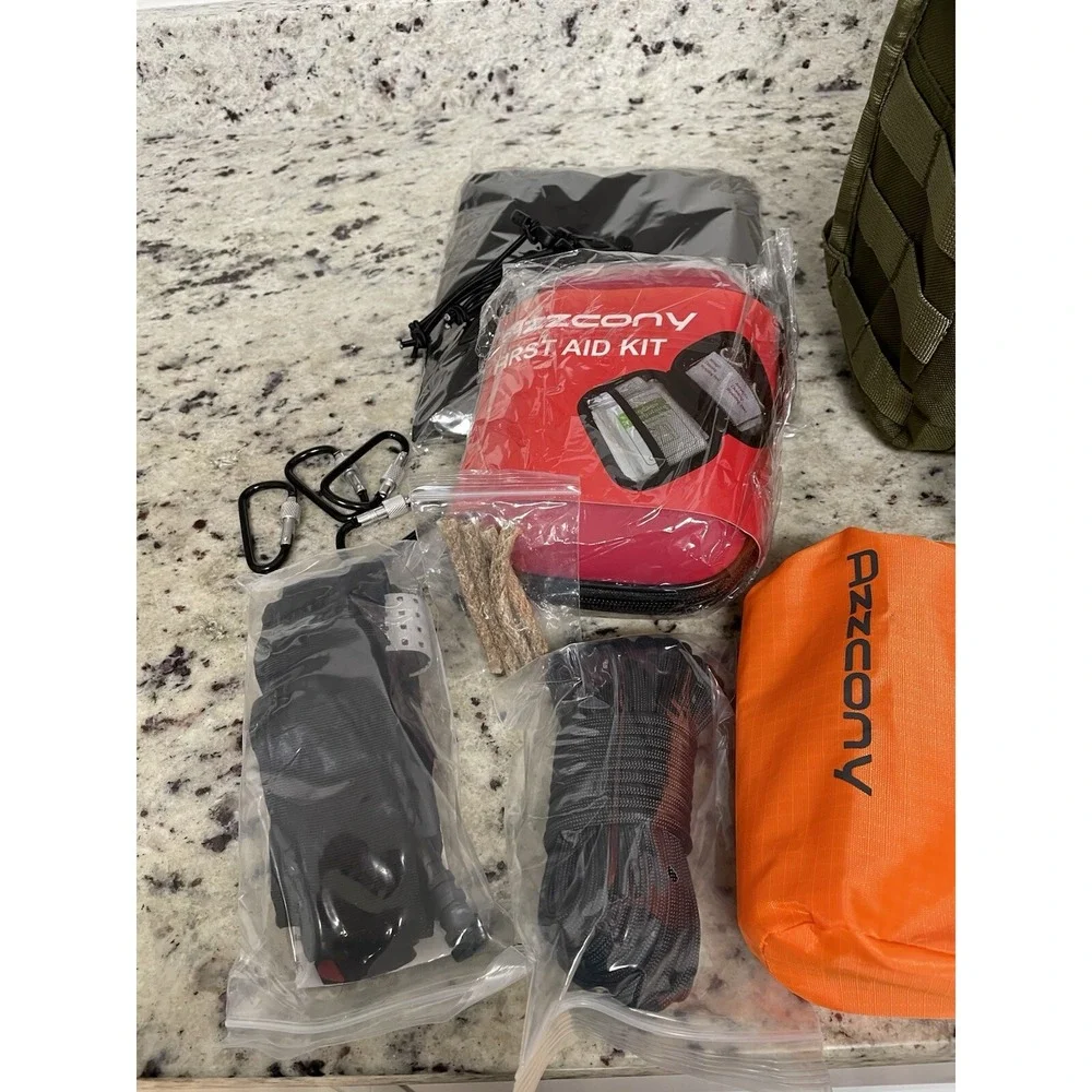Tactical Bag W/Home Emergency  Azzcony  Survive Kit Supply's 27 Ps 1 Person New